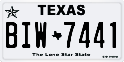TX license plate BIW7441