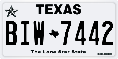 TX license plate BIW7442