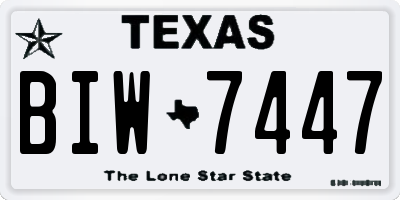TX license plate BIW7447