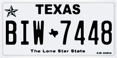 TX license plate BIW7448