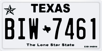 TX license plate BIW7461