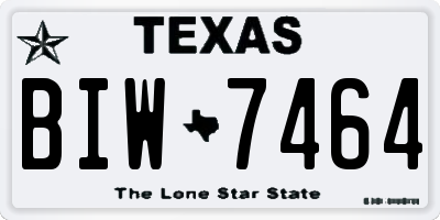 TX license plate BIW7464