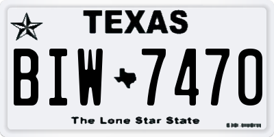 TX license plate BIW7470