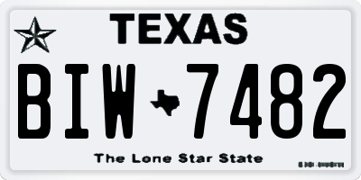 TX license plate BIW7482