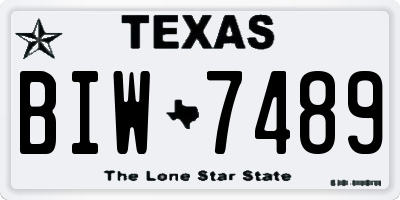 TX license plate BIW7489