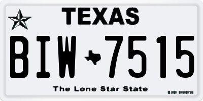 TX license plate BIW7515