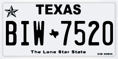 TX license plate BIW7520
