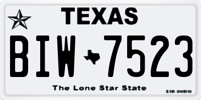 TX license plate BIW7523