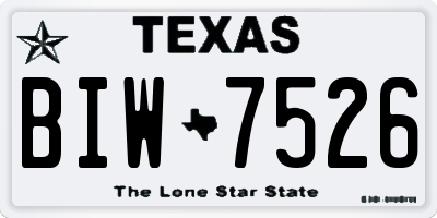 TX license plate BIW7526