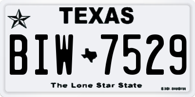 TX license plate BIW7529