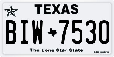 TX license plate BIW7530