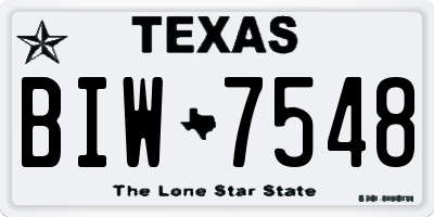 TX license plate BIW7548