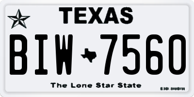 TX license plate BIW7560
