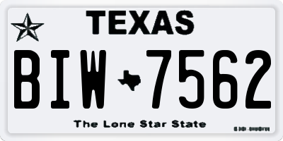 TX license plate BIW7562