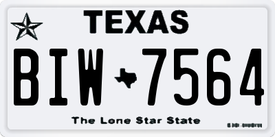 TX license plate BIW7564