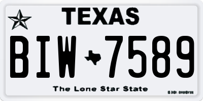 TX license plate BIW7589