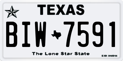 TX license plate BIW7591