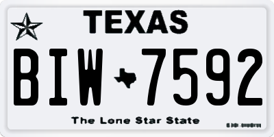 TX license plate BIW7592