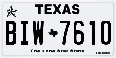 TX license plate BIW7610