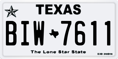 TX license plate BIW7611