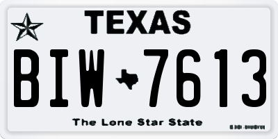 TX license plate BIW7613