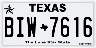 TX license plate BIW7616