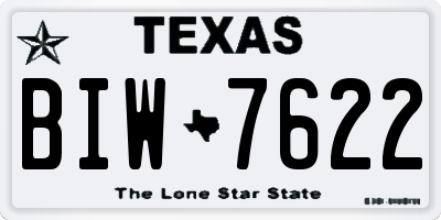 TX license plate BIW7622