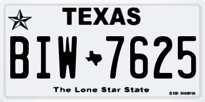 TX license plate BIW7625