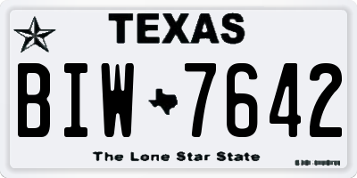 TX license plate BIW7642