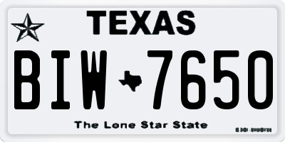 TX license plate BIW7650
