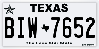 TX license plate BIW7652