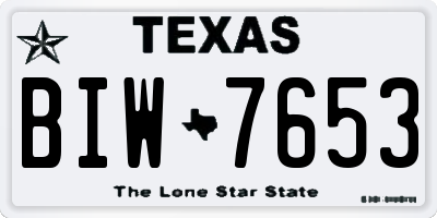 TX license plate BIW7653