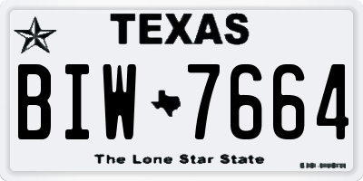 TX license plate BIW7664