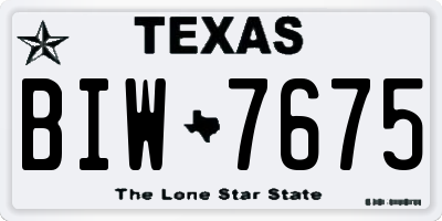 TX license plate BIW7675