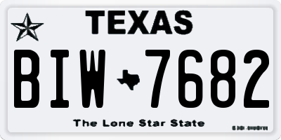 TX license plate BIW7682