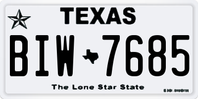 TX license plate BIW7685