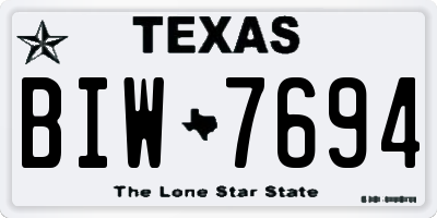 TX license plate BIW7694