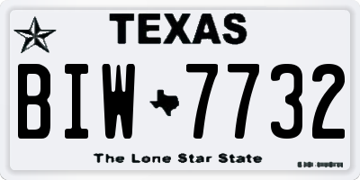 TX license plate BIW7732