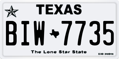 TX license plate BIW7735