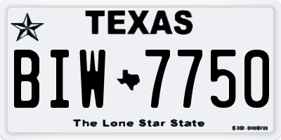 TX license plate BIW7750