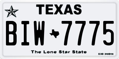 TX license plate BIW7775