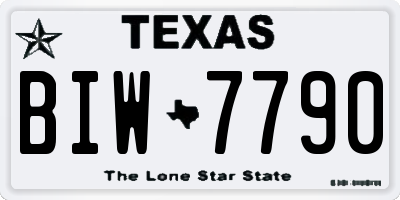 TX license plate BIW7790