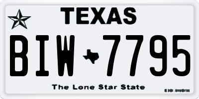 TX license plate BIW7795