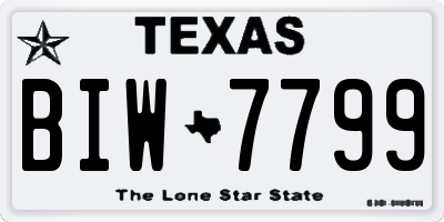 TX license plate BIW7799