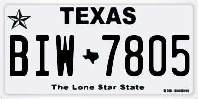 TX license plate BIW7805