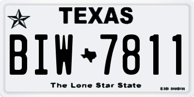 TX license plate BIW7811