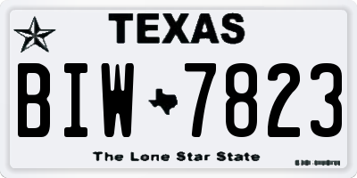 TX license plate BIW7823