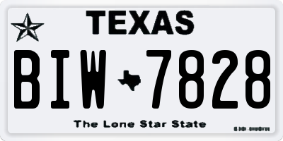 TX license plate BIW7828