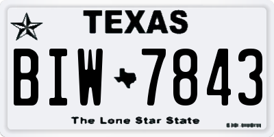 TX license plate BIW7843