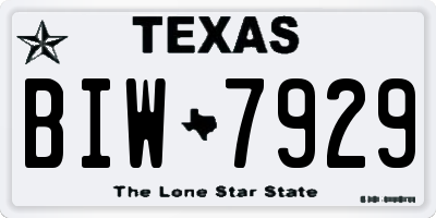 TX license plate BIW7929